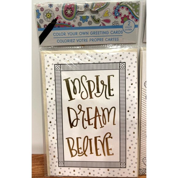 Color Your Own Greeting Cards Set by Greenbriar Inspire Dream Believe 248599 - Picture 2 of 3